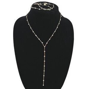 Agatha Paris Gold Crystal Station Y-Necklace 2 Bracelet Set Scottie Dog Luxe